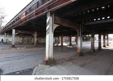 A bridge in an urban low income area of NJ. 