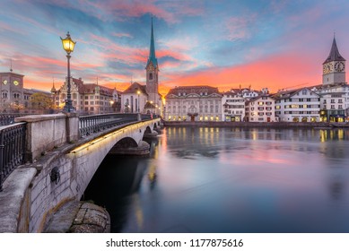 Bridge In Zurich Switzerland 