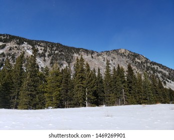 Bridger Mountains In Montana During Winter