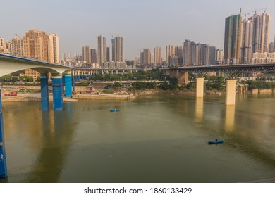 Bridges Over Jialing River In Chongqing, China