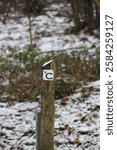 Bridle path sign in the winter forest