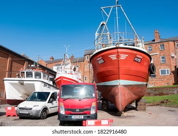 Bridlington, UK 09/13/2020 Big Fishing Trawler Out Of Water