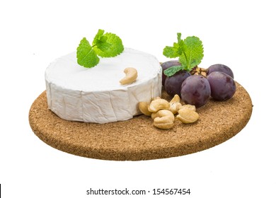 Brie Cheese With Grape, Mint And Cashew