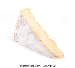 Brie Cheese Isolated On A White Background