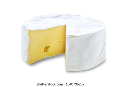 Camembert Cheese Block On Plate Slice Stock Illustration 1072332356