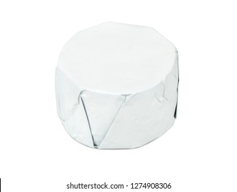 Brie cheese in paper packaging isolated on white background - Powered by Shutterstock