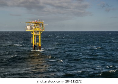 BRIGANTINE BG PLATFORM, NORTH SEA - 2 MARCH - Located in the Southern North Sea, the Brigantine is one of many unmanned platforms supplying gas to the UK mainland.  2 March 2015 in the North sea