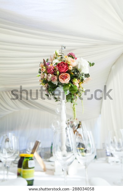 Bright Beautiful Bouquet Flowers Tall Vase Stock Photo Edit Now