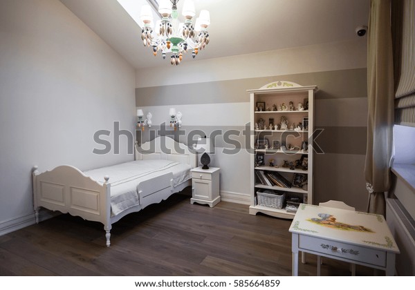 Bright Bedroom Style Provence White Walls Stock Photo Edit