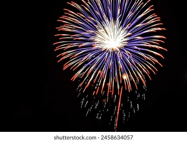 Bright and big colorful fireworks on a black background - Powered by Shutterstock