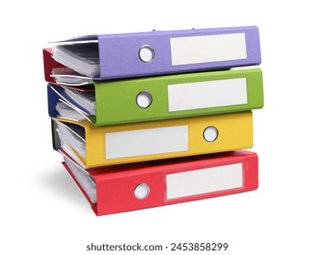 Bright binder office folders isolated on white - Powered by Shutterstock