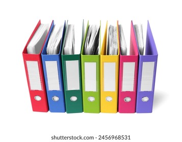 Bright binder office folders isolated on white - Powered by Shutterstock