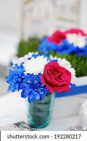 Royalty Free Bouquet Fleurs Bleu Et Blanc Stock Images