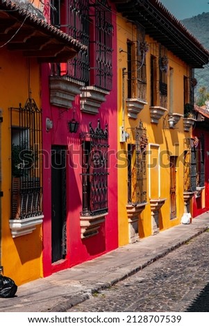 Bright Buildings in Antigua, Guatemala