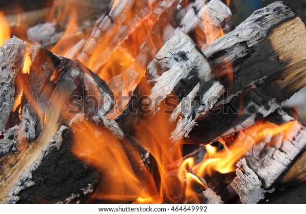 Bright Burning Fire Pine Wood Fireplace Stock Photo Edit Now