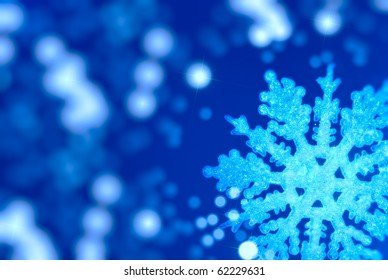 Bright Christmas Background With A Large Snowflake