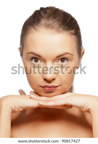 bright closeup portrait picture of funny teenage girl