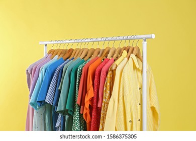 Children Clothes Hanging On Hangers Shop Stock Photo (Edit Now) 455535103
