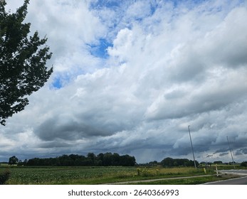 bright cloudscape with contrasting colors