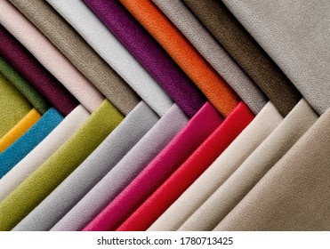 Bright collection of colorful velour textile samples. Fabric texture background - Shutterstock ID 1780713425