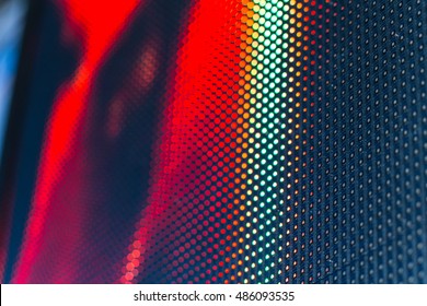 Bright Colored LED Video Wall With High Saturated Pattern - Close Up Background With Shallow Depth Of Field