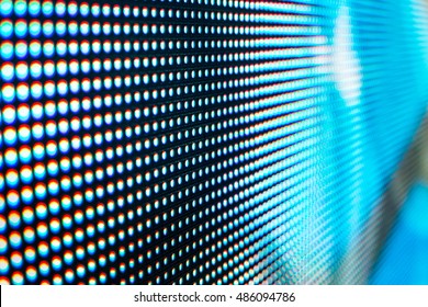 Bright Colored LED Video Wall With High Saturated Pattern - Close Up Background With Shallow Depth Of Field