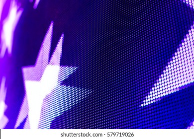 Bright Colored LED Video Wall With High Saturated Pattern - Close Up Background With Shallow Depth Of Field