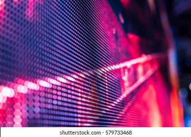 Bright Colored LED Video Wall With High Saturated Pattern - Close Up Background With Shallow Depth Of Field