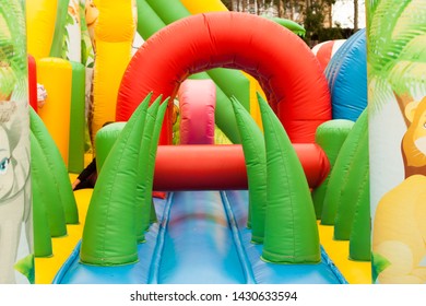 bright colored trampoline for children - Shutterstock ID 1430633594