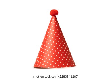 Bright and colorful birthday cap isolated on a white background. Holidays cocept. 