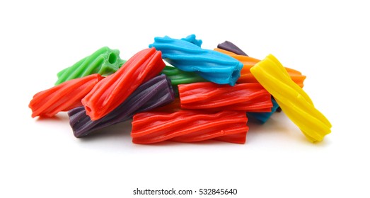 Bright colorful Licorice Candy shaped like a twisted rope