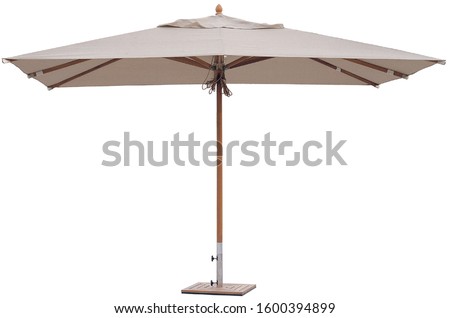 Bright Colorful Outdoor Cafe Restaurant Beach Parasol Umbrella for Shades Park Decoration in White Isolated Background