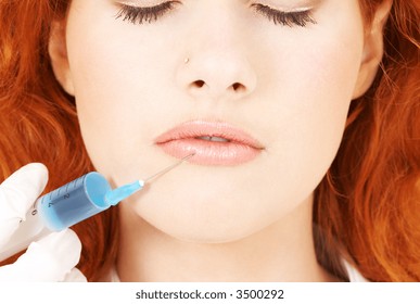 bright colorful picture of lips enlargement procedure