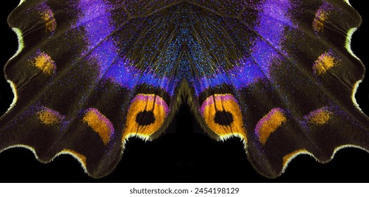 Bright colorful wings of tropical butterfly on black. Papilio maackii. Colorful exotic swallowtail butterfly wings - Powered by Shutterstock