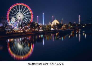 Bright Colors Neon Light Fun Fair Night Photography