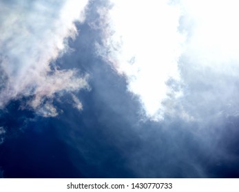 bright colors, partial clouds. Clearing day, Good weather in the morning. Blue sky background with Air clouds. sky panorama, scattered cumulus dark clouds for background backdrop wallpaper, desktop
