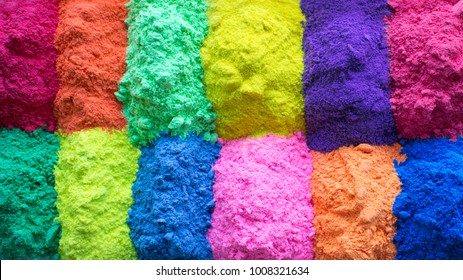 Bright colours for Indian holi festival. Colorful gulal (powder colors) for Happy Holi.