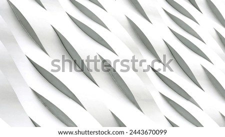 bright and contrasting white and grey wavy style exterior construction art, modern trendy style