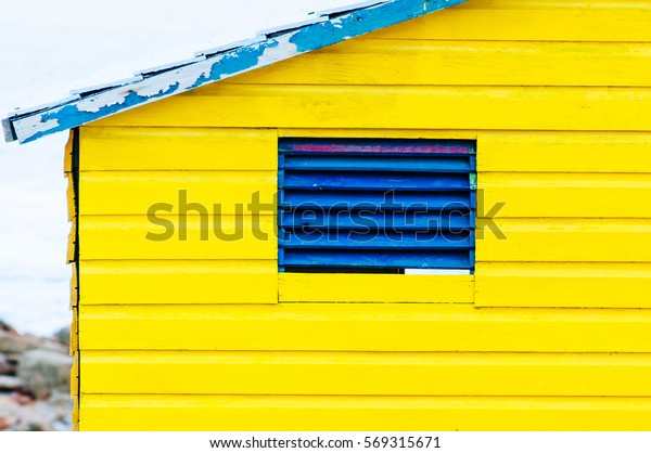 Bright Crayoncolored Beach Huts St James Stock Photo Edit Now