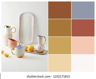 Bright and cute color palette cups - Shutterstock ID 1232171815