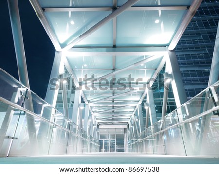 Bright elevated walkway