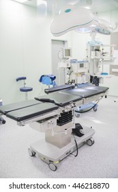 bright empty operating room in a hospital