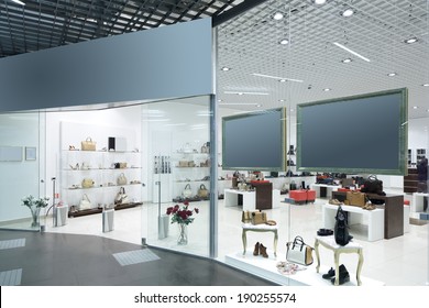 Bright And Fashionable Window Of Modern European Store