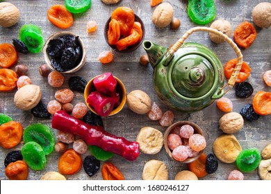 bright, fresh and sweet dried fruits and candied fruits - Shutterstock ID 1680246127
