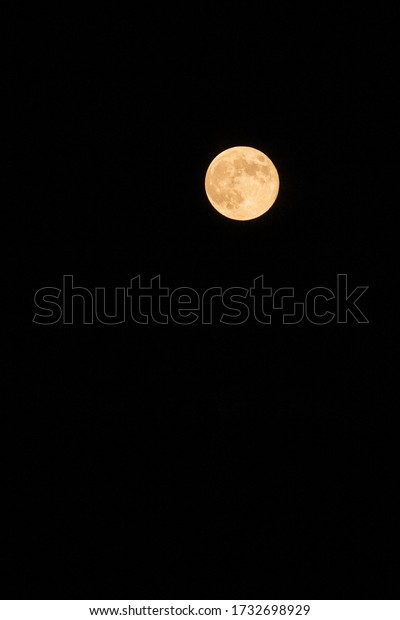 bright full moon in the dark\
sky