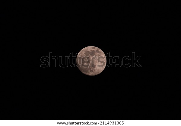 Bright full wolfs moon at
night
