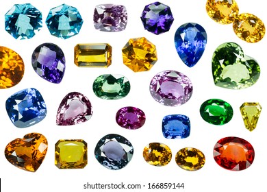 Illustration Set Precious Stones Different Colors Stock Vector (Royalty ...