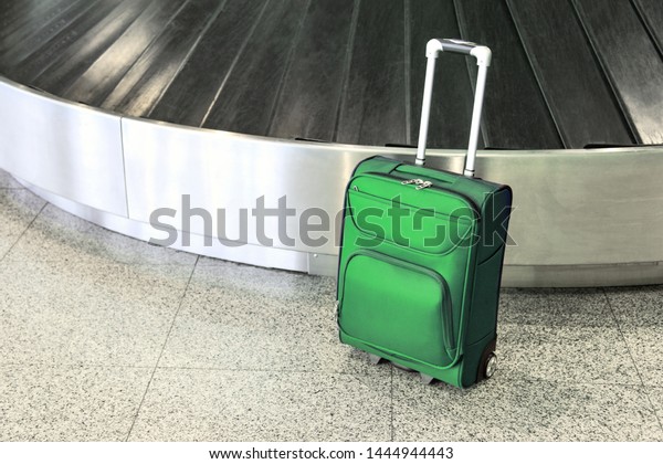 bright green luggage