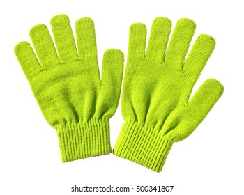 winter gloves green