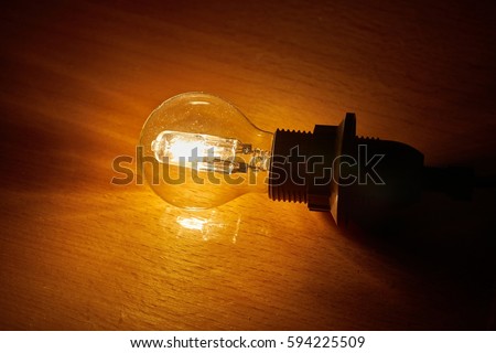 Bright halogen light bulb closeup